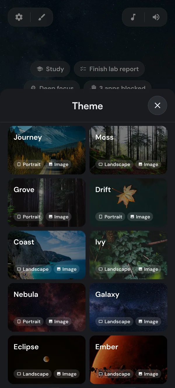 The Kaizen timer background picker
